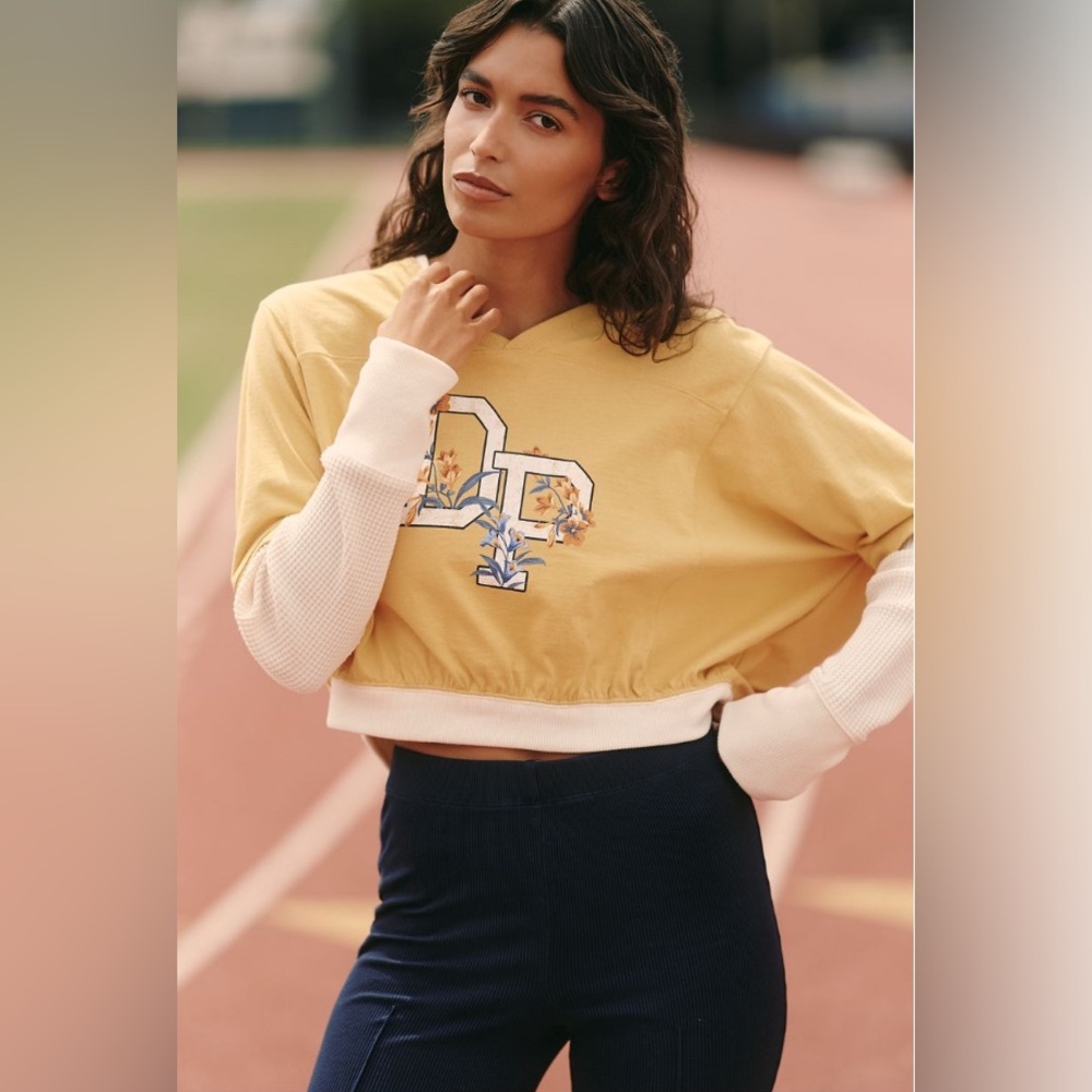 Anthropologie Daily Practice Coin Toss Crop Top, sz L